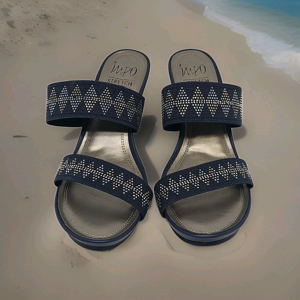 Impo Voice Navy Blue Heel Sandals Size 9.5M